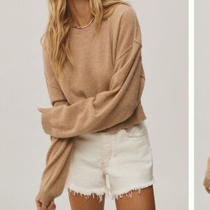 The Alani Cashmere Sweater by Pilcro: Crop Crew Neck Edition